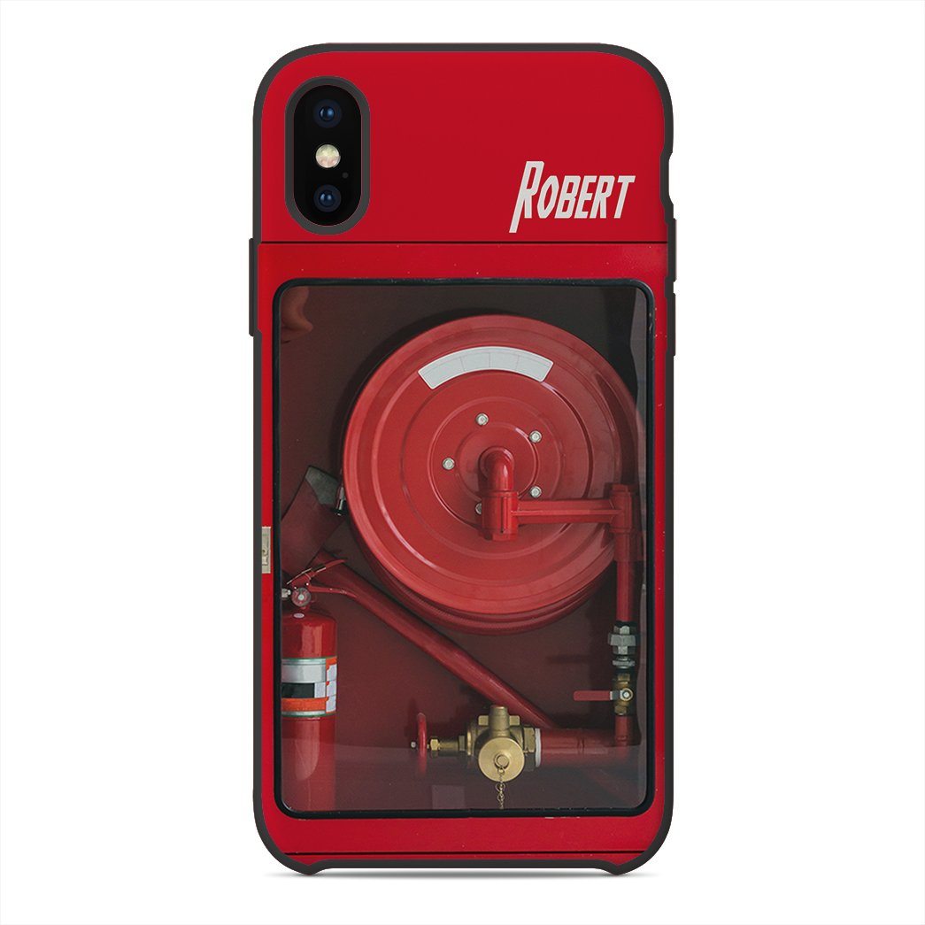 Gearhuman 3D Fire Fighter Hose Custom Name Phonecase GB26013 Glass Phone Case Iphone X