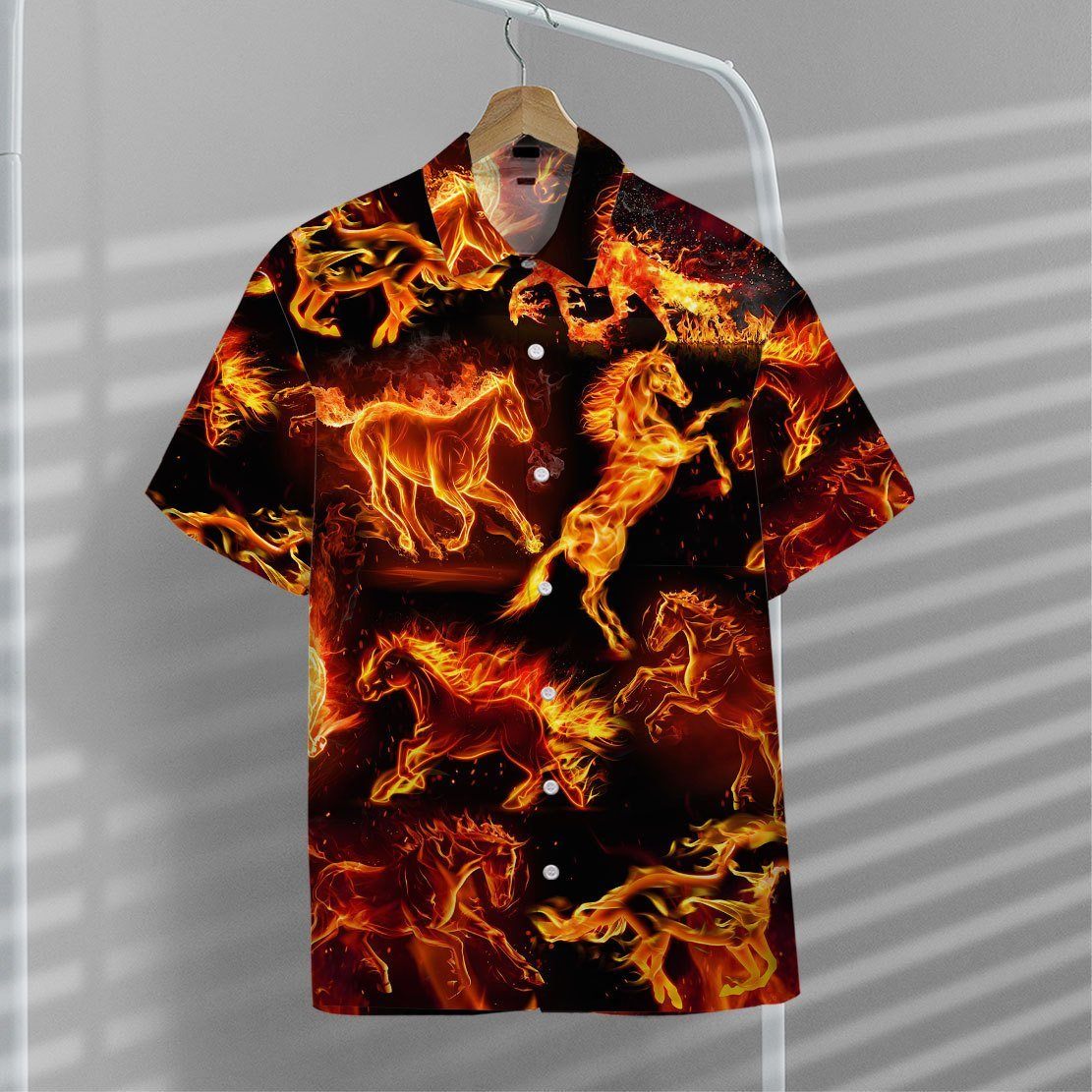 Gearhuman 3D Fire Horse Hawaii Shirt ZZ2605217 Hawai Shirt 