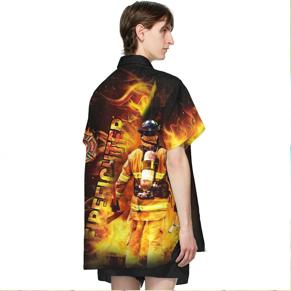 Gearhuman 3D Firefighter Hawaii Shirt ZZ0306214 Hawai Shirt 