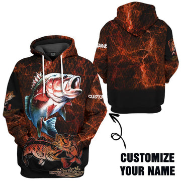 Gearhumans 3D Fishing Custom Name Tshirt Hoodie Apparel