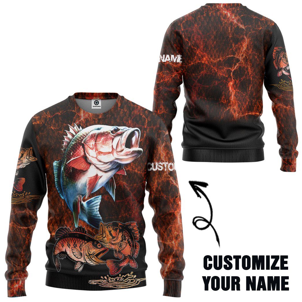 Gearhuman 3D Fishing Custom Name Tshirt Hoodie Apparel GB19017 3D Apparel Long Sleeve S