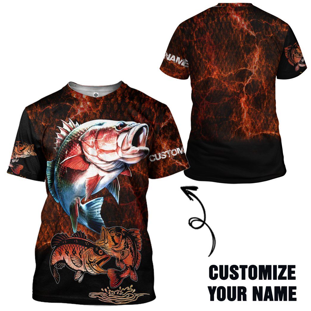 Gearhumans 3D Fishing Custom Name Tshirt Hoodie Apparel, T-Shirt / 4XL
