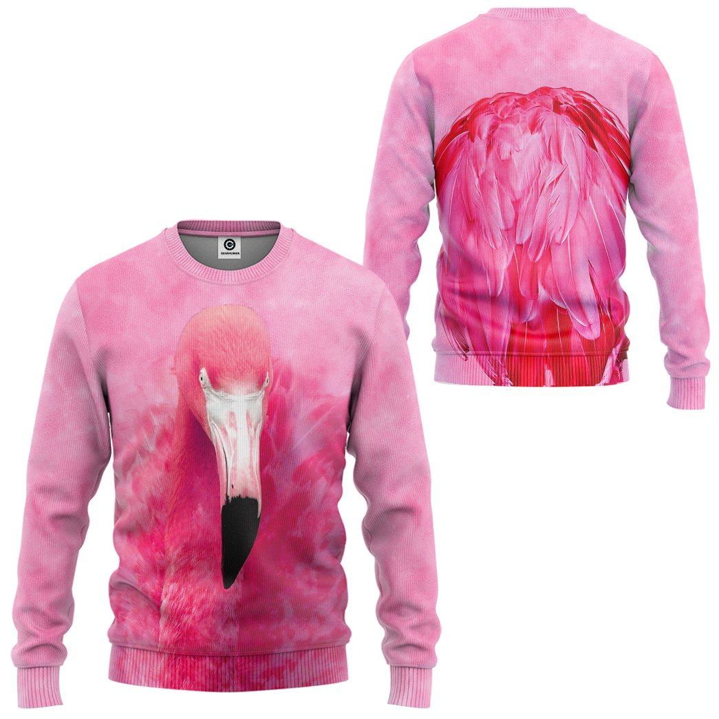 Gearhuman 3D Flamingo Front And Back Tshirt Hoodie Apparel GV08039 3D Apparel