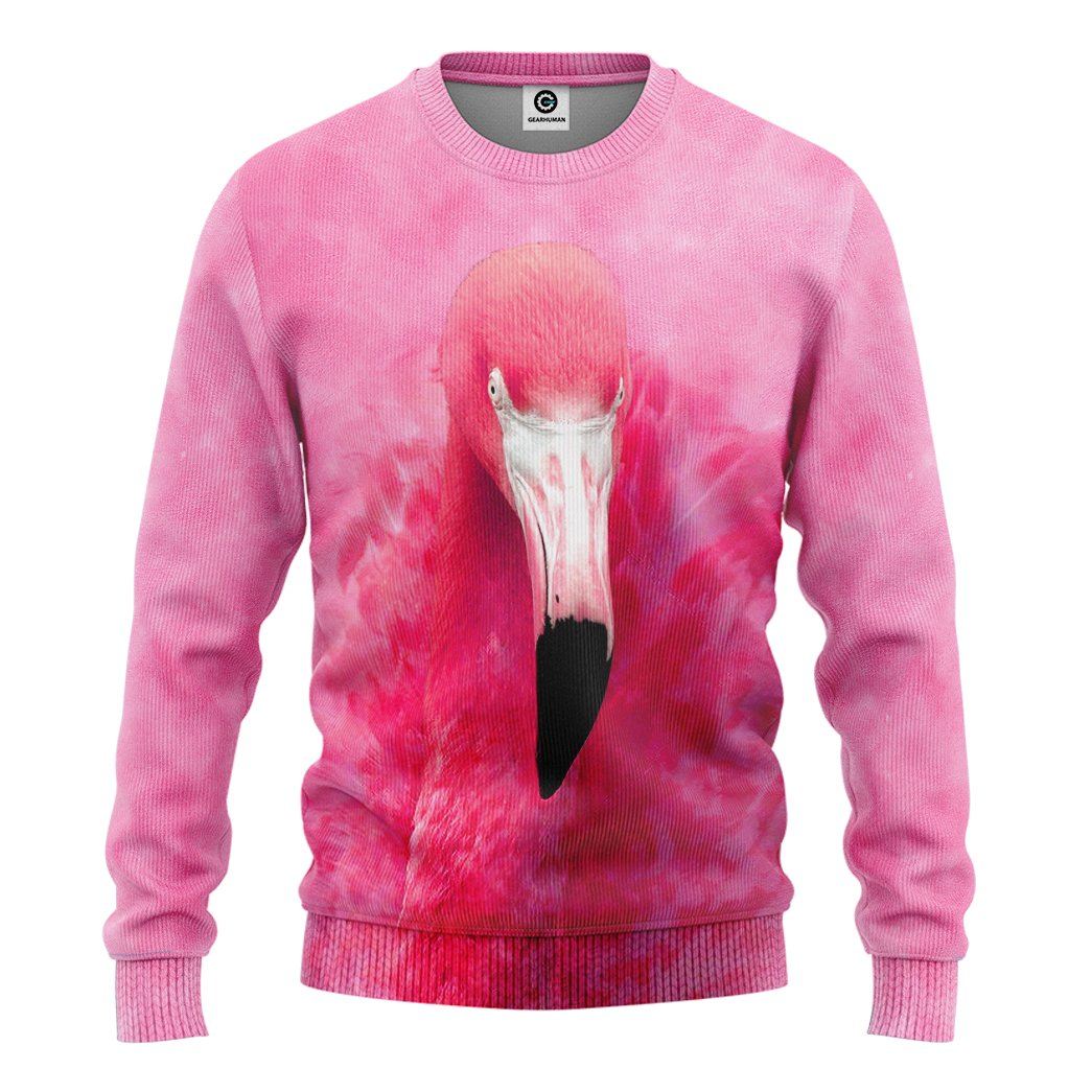 Gearhuman 3D Flamingo Front And Back Tshirt Hoodie Apparel GV08039 3D Apparel Long Sleeve S