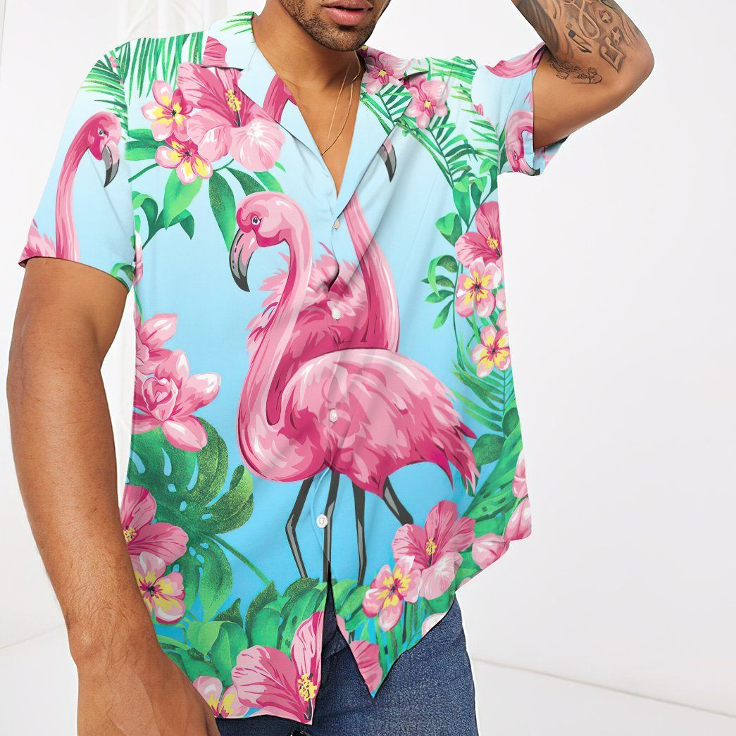 Gearhuman 3D Flamingo Hawaii Shirt GW1805211 Hawai Shirt 