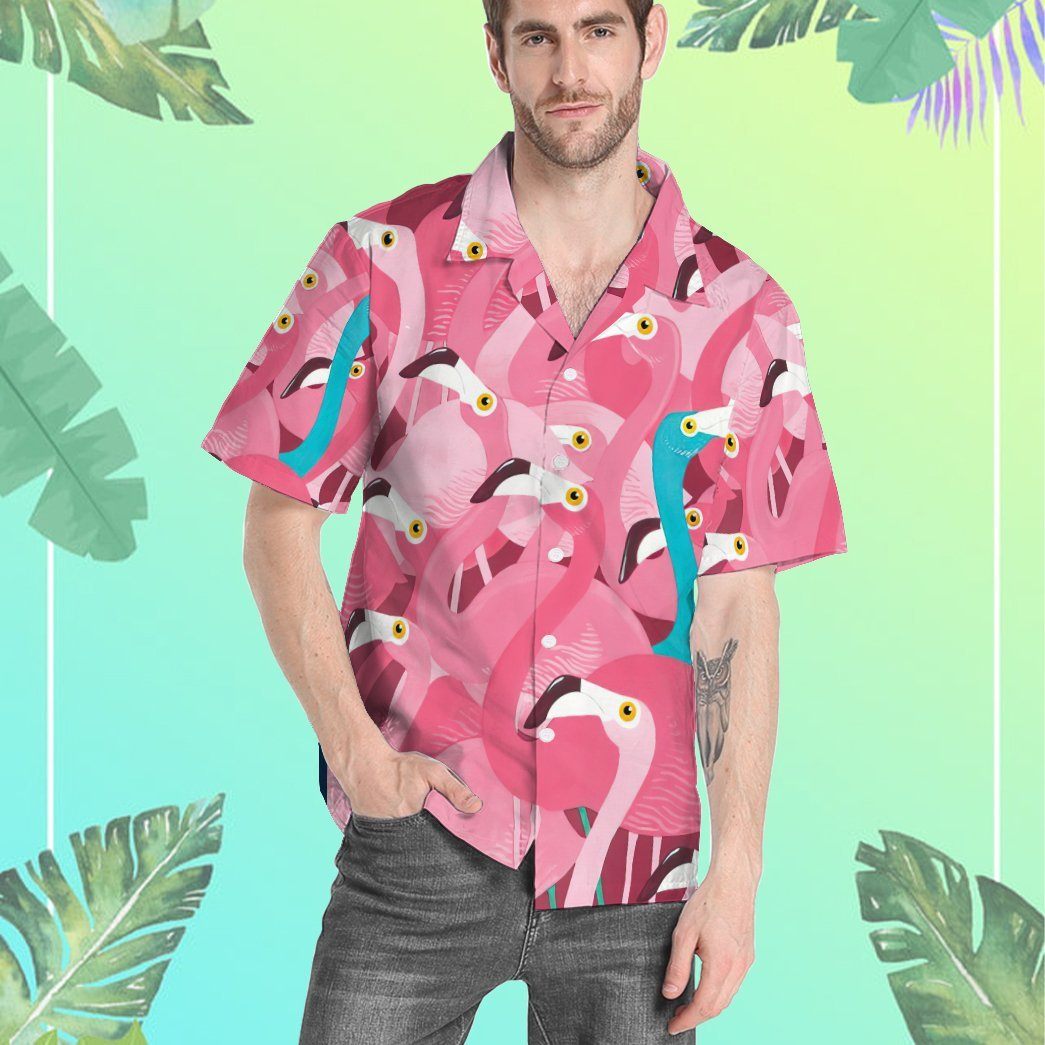 Gearhuman 3D Flamingo Hawaii Shirt ZC0306211 Hawai Shirt 