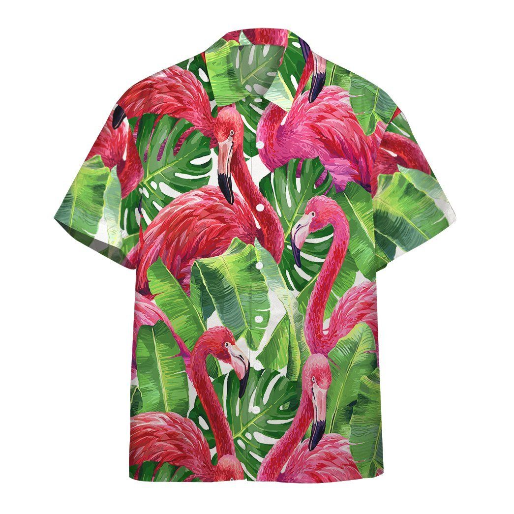 Gearhuman 3D Flamingo Hawaii Shirt ZK0806211 Hawai Shirt Short Sleeve Shirt S 