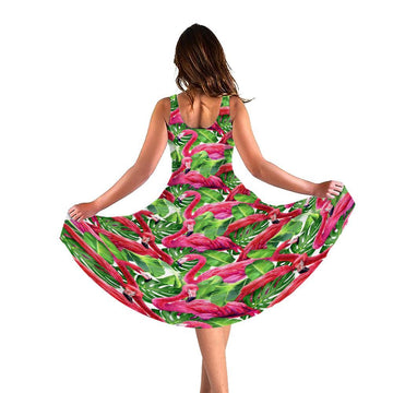 Gearhuman 3D Flamingo Women Dress ZK17062111 Women Dress 