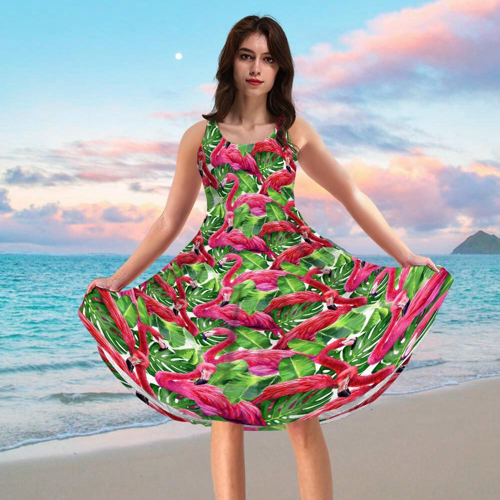 Gearhuman 3D Flamingo Women Dress ZK17062111 Women Dress 
