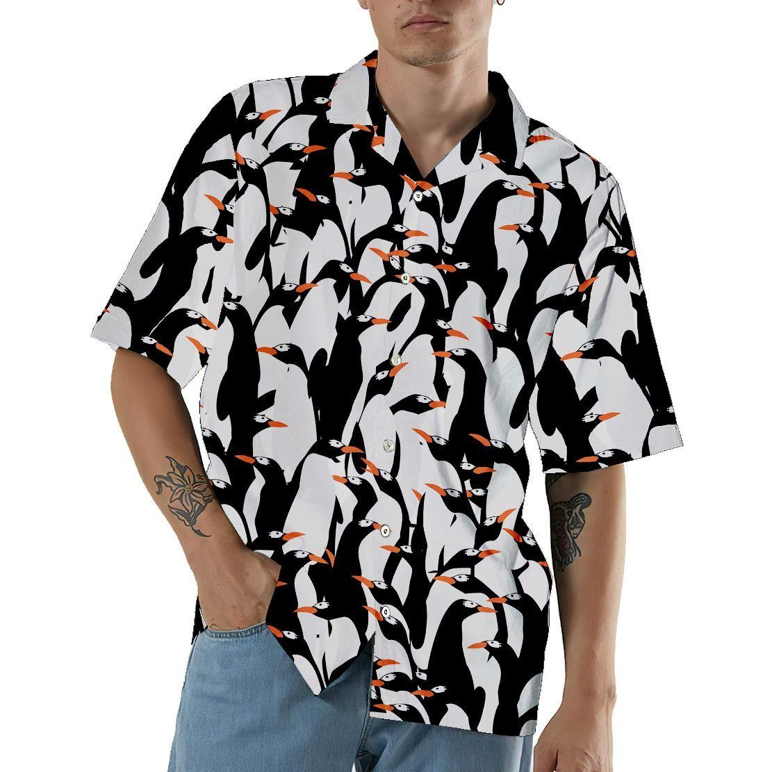 Gearhuman 3D Flying Penguins Hawaii Shirt ZK1406215 Hawai Shirt 