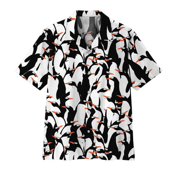 Gearhuman 3D Flying Penguins Hawaii Shirt ZK1406215 Hawai Shirt Short Sleeve Shirt S 