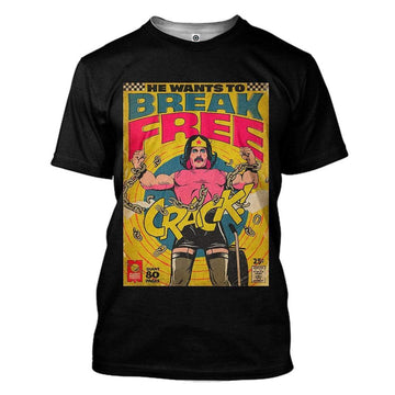 Gearhumans 3D Freddie Mercury Break Free Vintage Comic Book Covers Custom Tshirt Apparel