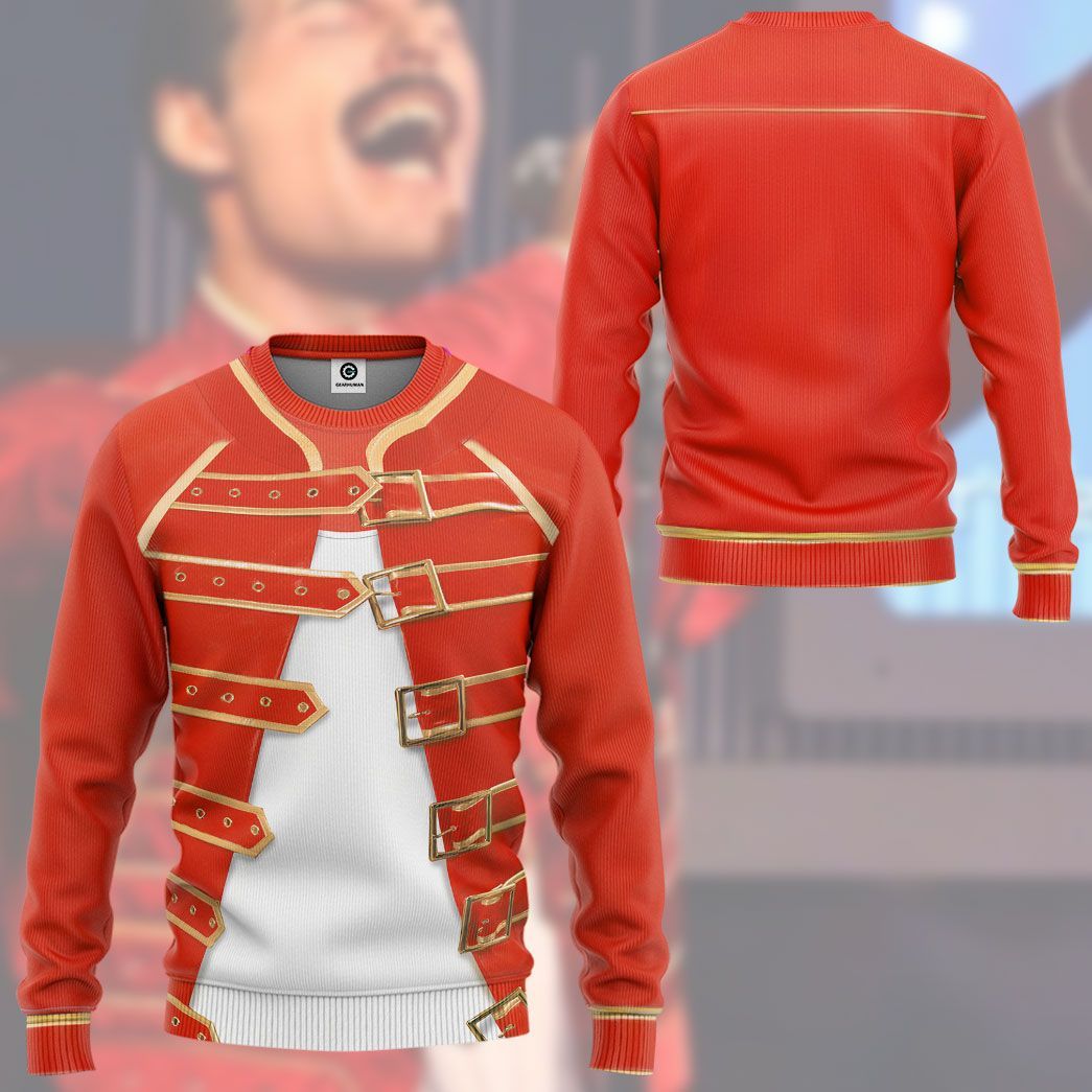 Gearhuman 3D Freddie Mercury Costume Custom Hoodie Apparel CW21125 3D Apparel 