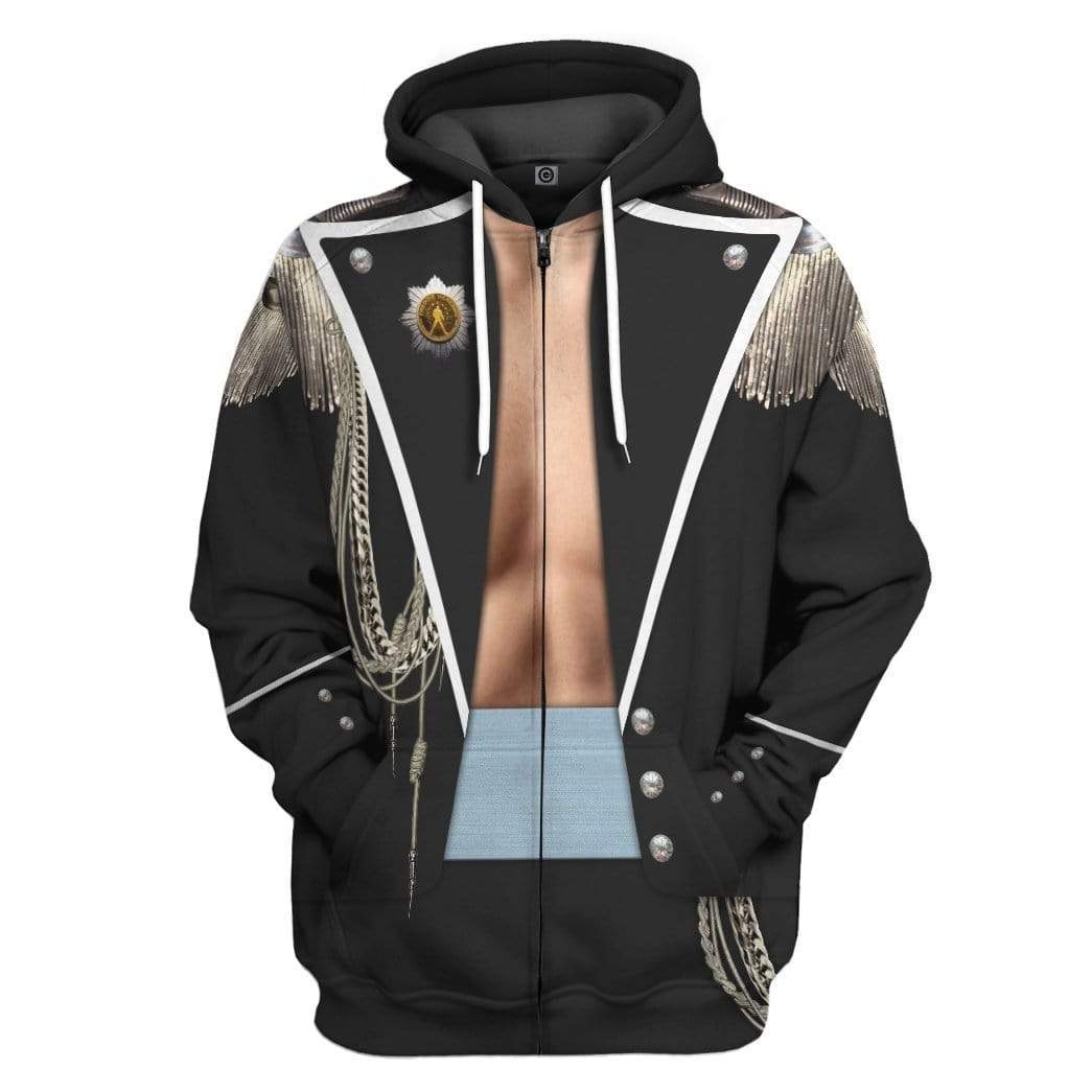Gearhuman 3D Freddie Mercury Custom Hoodie Apparel GW13087 3D Custom Fleece Hoodies Zip Hoodie S 