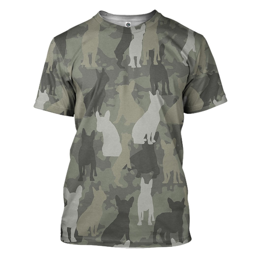 Gearhuman 3D French Bulldog Camo Custom Tshirt Hoodie Apparel GV08125 3D Apparel T-Shirt S 