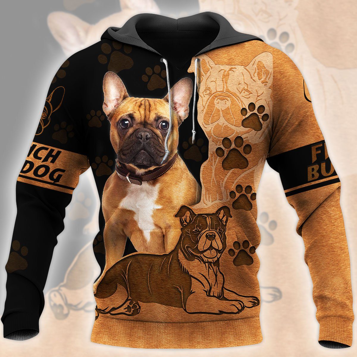 Gearhuman 3D French Bulldog Custom Tshirt Hoodie Apparel GV09122 3D Apparel 