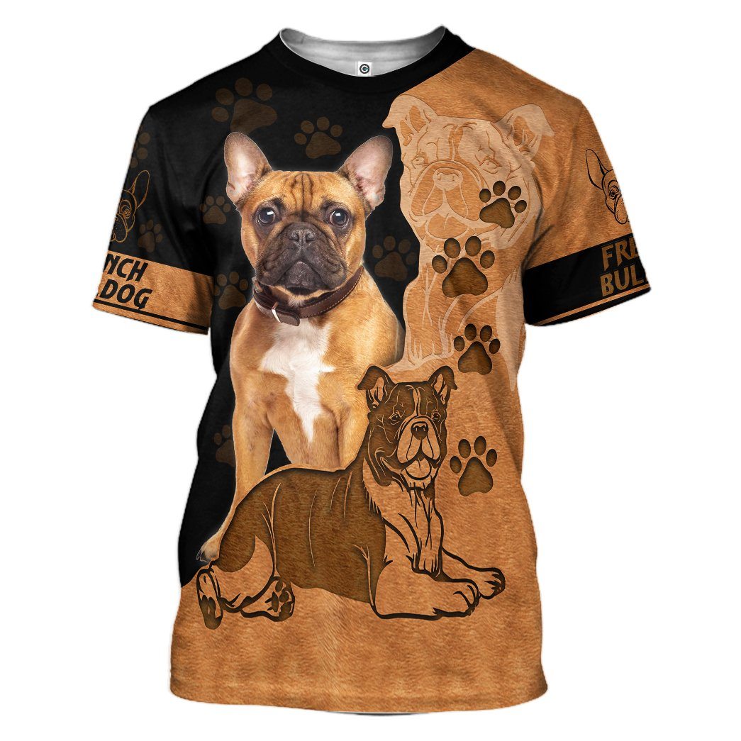 Gearhuman 3D French Bulldog Custom Tshirt Hoodie Apparel GV09122 3D Apparel T-Shirt S 