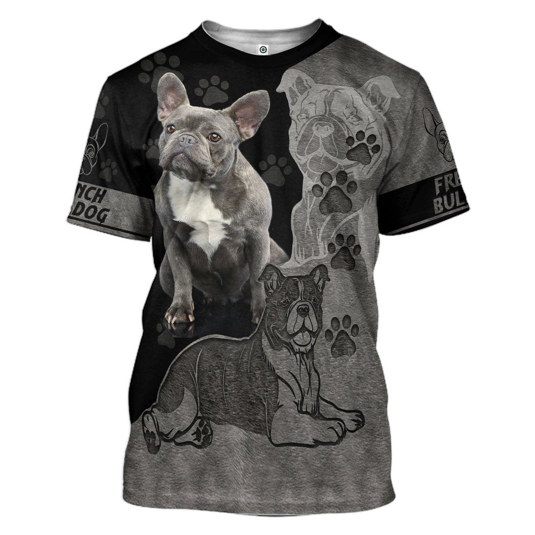 Gearhuman 3D French Bulldog Lovers Custom Tshirt Hoodie Apparel GV09125 3D Apparel T-Shirt S 