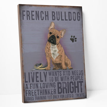 Gearhumans 3D French Bulldog Vintage Quotes Custom Canvas