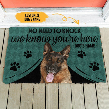 Gearhumans 3D French Bulldog We Know Youre Here Custom Name Doormat