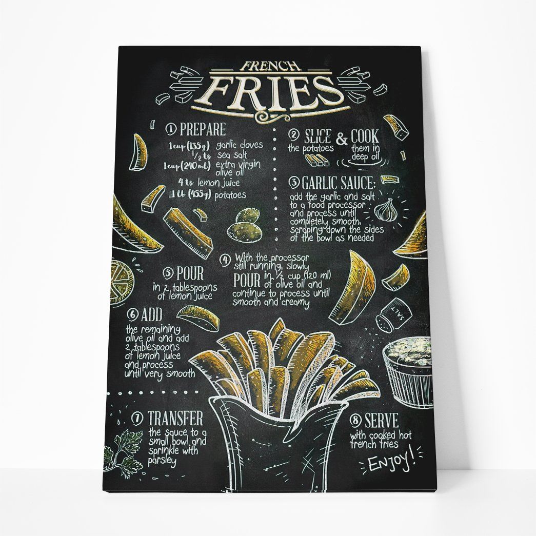 Gearhuman 3D French Fries Recipe Canvas GK26025 Canvas 1 Piece Non Frame M