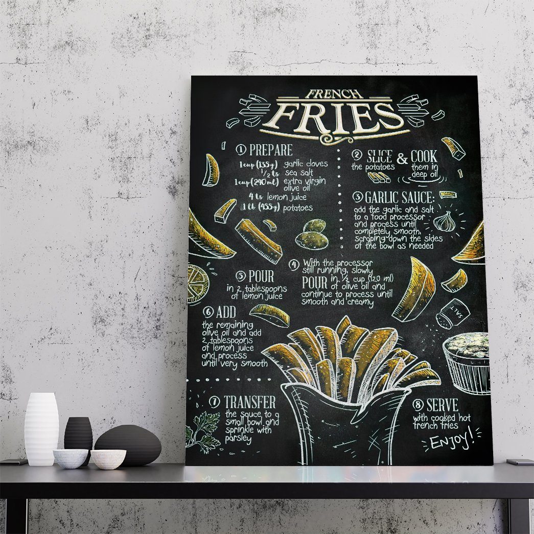 Gearhuman 3D French Fries Recipe Canvas GK26025 Canvas