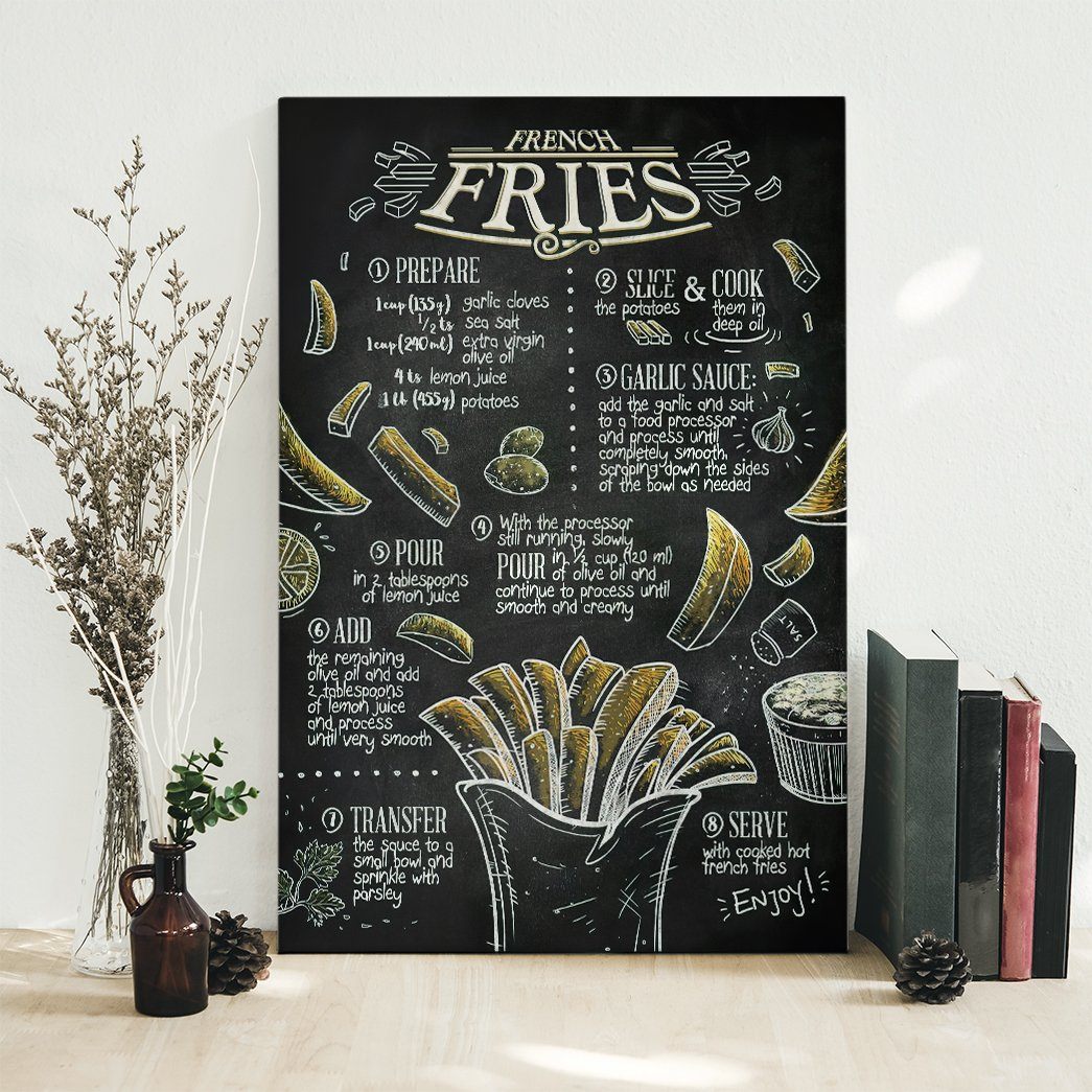 Gearhuman 3D French Fries Recipe Canvas GK26025 Canvas