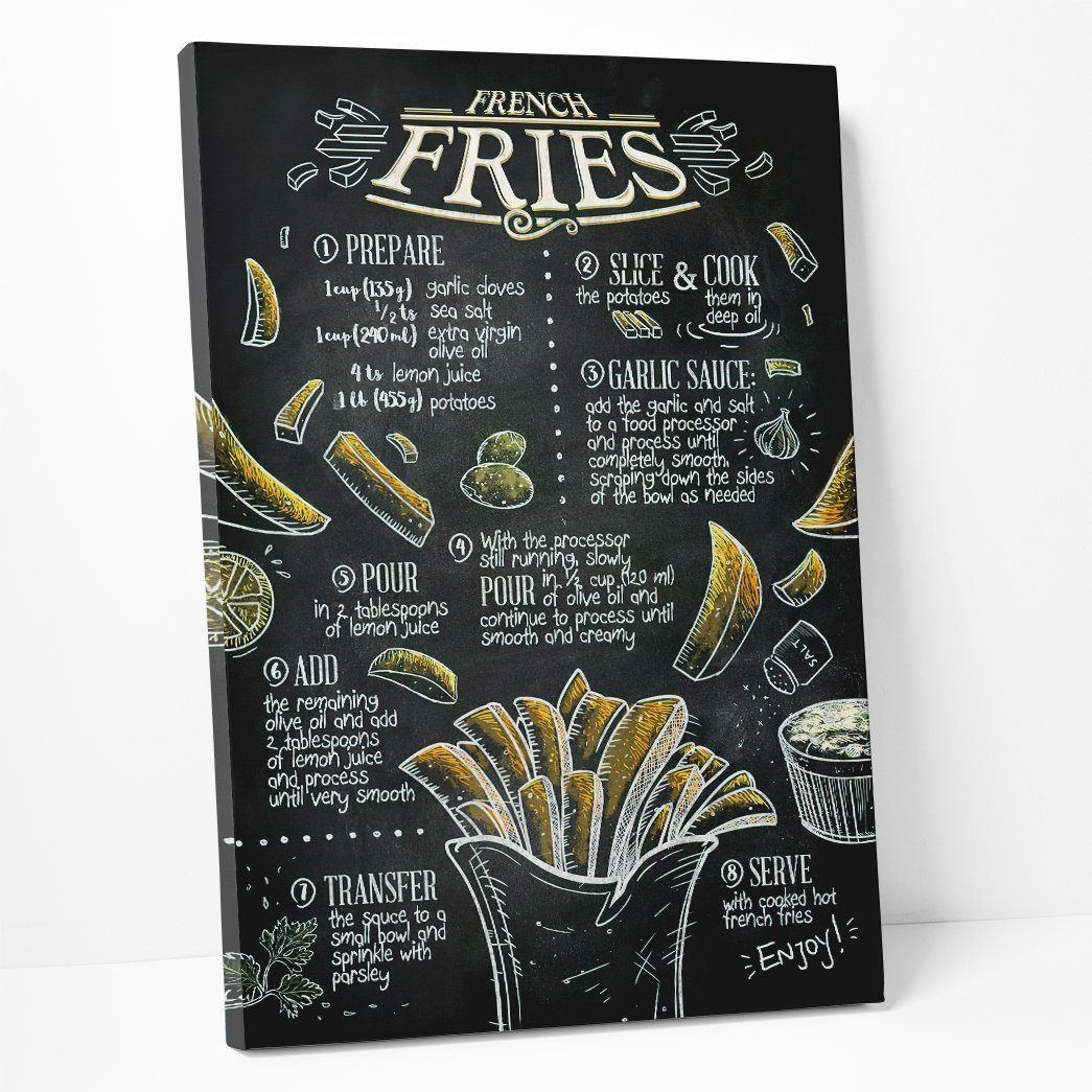 Gearhuman 3D French Fries Recipe Canvas GK26025 Canvas