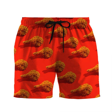 Gearhuman 3D Fried Chicken Shorts ZK0806214 Men Shorts Beach Shorts S 