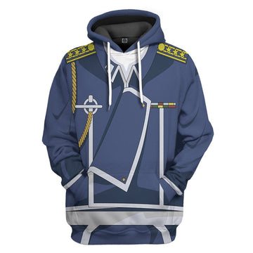 Gearhumans 3D Fullmetal Alchemist Colonel Roy Mustang Custom Tshirt Hoodie Apparel