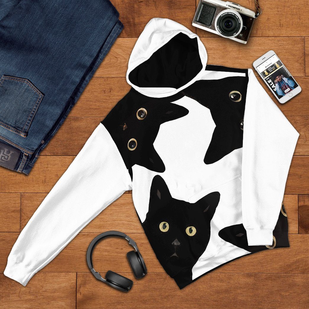 Gearhuman 3D Funny Stealthy Black Cat Custom Shirt GR21129 3D Apparel 