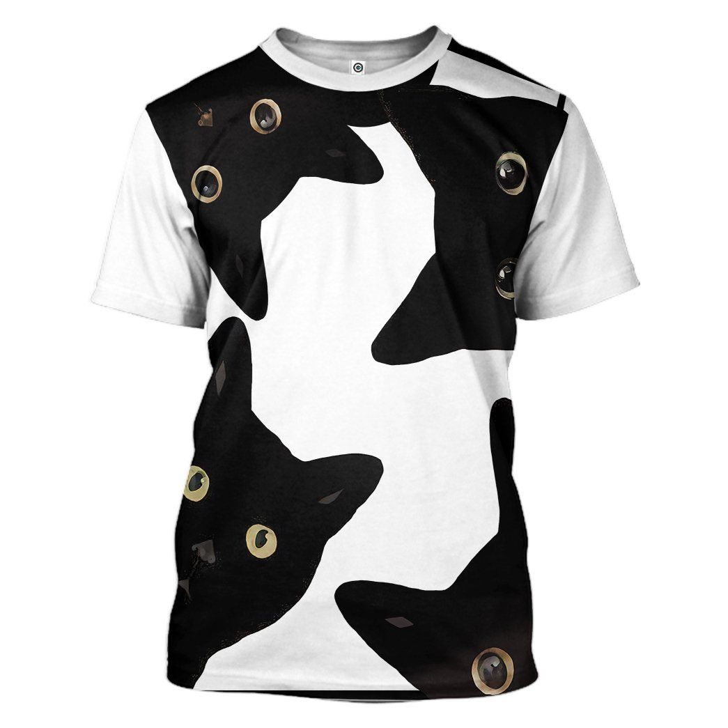 Gearhuman 3D Funny Stealthy Black Cat Custom Shirt GR21129 3D Apparel T-Shirt S 