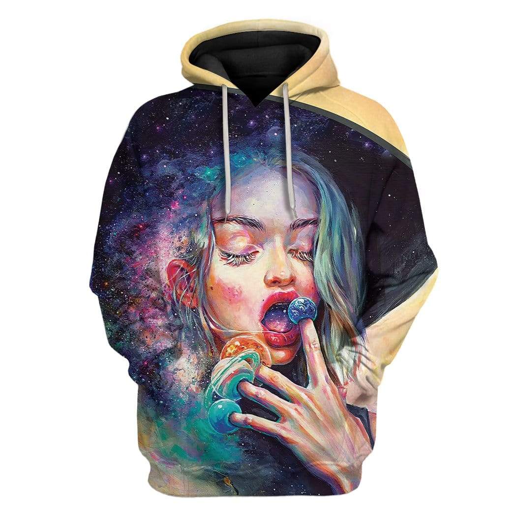 Gearhuman 3D Galaxy Sweets Custom T-Shirts Hoodies Apparel GM18023 3D Custom Fleece Hoodies Hoodie S 