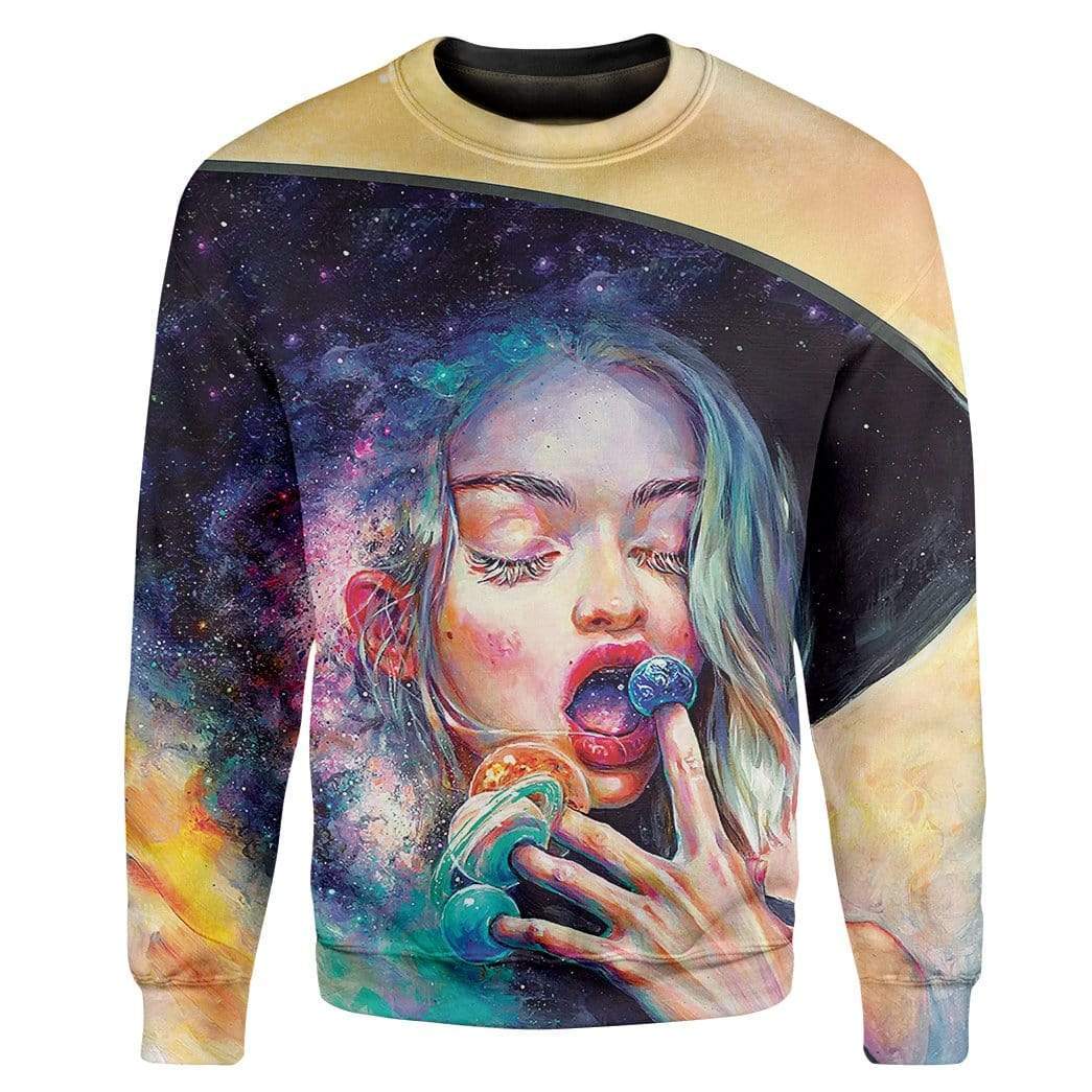 Gearhuman 3D Galaxy Sweets Custom T-Shirts Hoodies Apparel GM18023 3D Custom Fleece Hoodies Long Sleeve S 