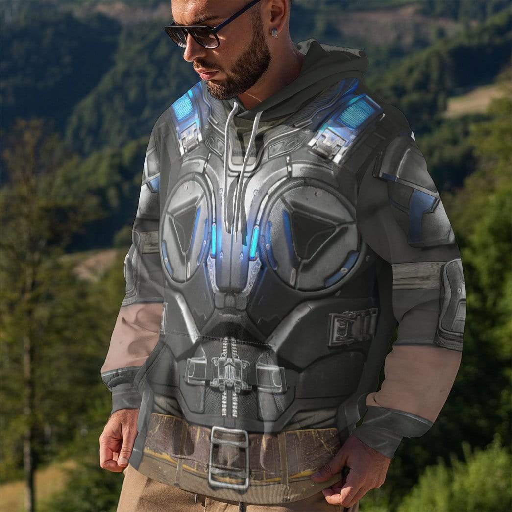 Gearhuman 3D Gear Of War Armor Custom Hoodie Apparel GN25078 3D Custom Fleece Hoodies 
