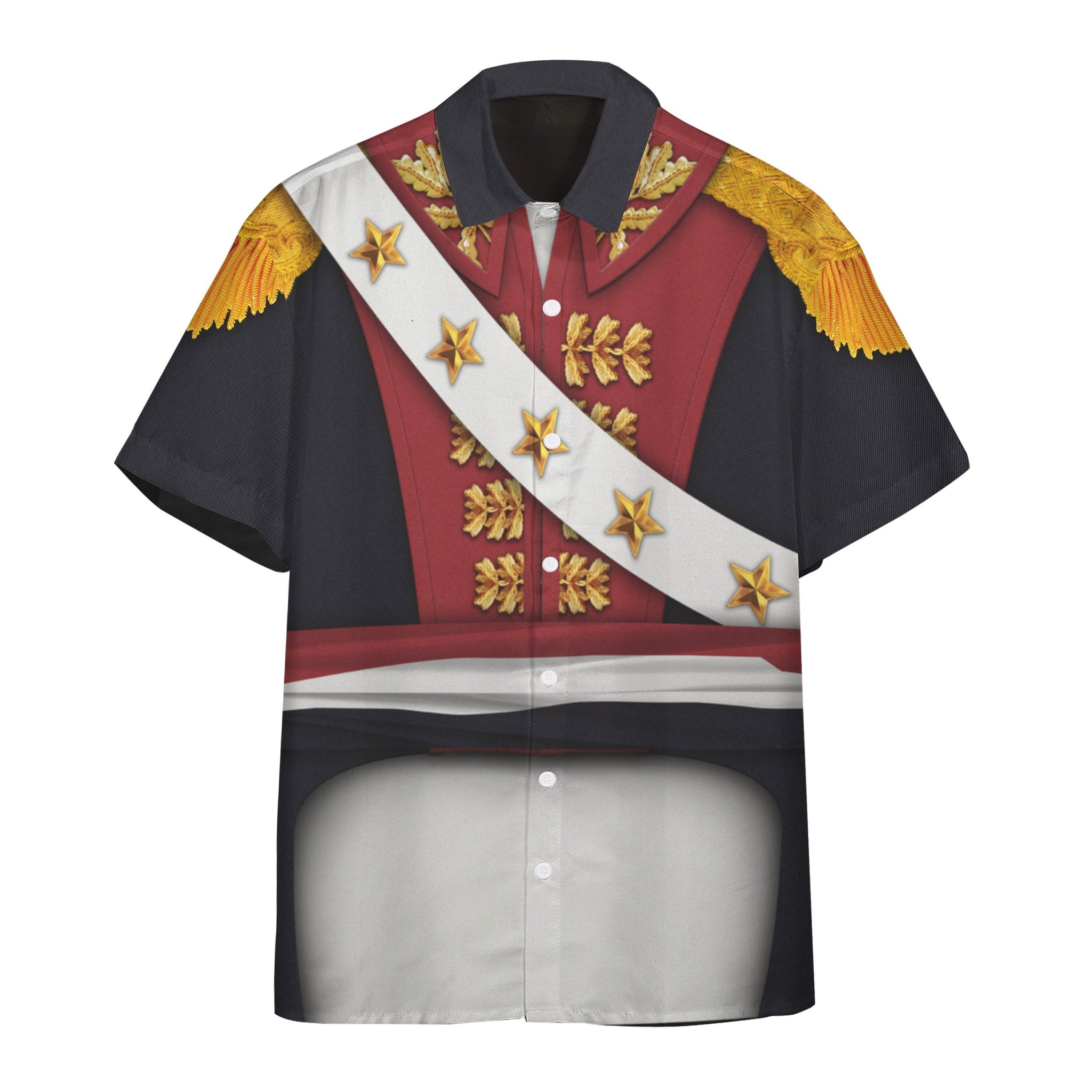 Gearhuman 3D General Toussaint Louverture Military Suit Custom Short Sleeve Shirt GW171152 Short Sleeve Shirt Short Sleeve Shirt S 