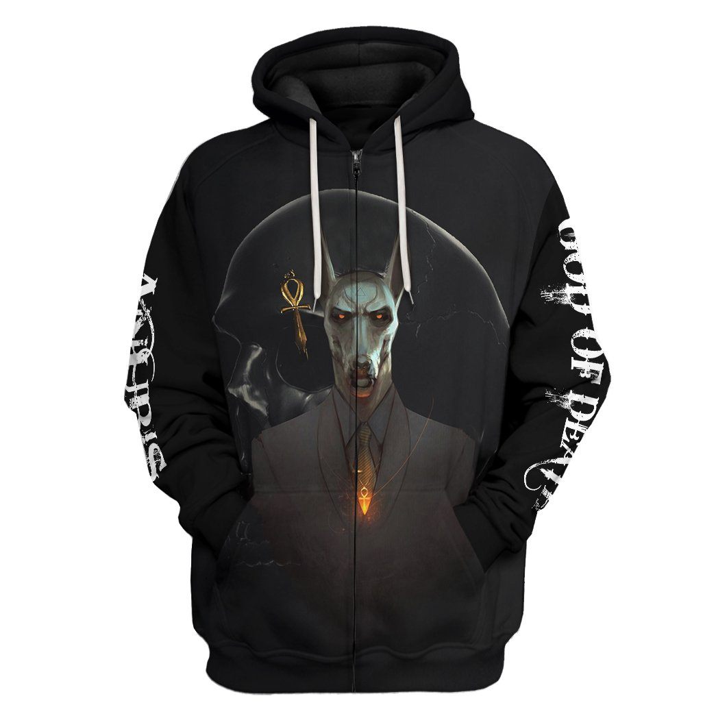 GearHuman 3D Gentle Anubis Custom Shirt GR06019 3D Apparel Zip Hoodie S 