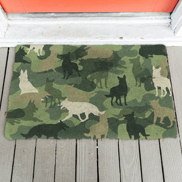 Gearhuman 3D German Shepherd Camo Doormat GK01022 Doormat