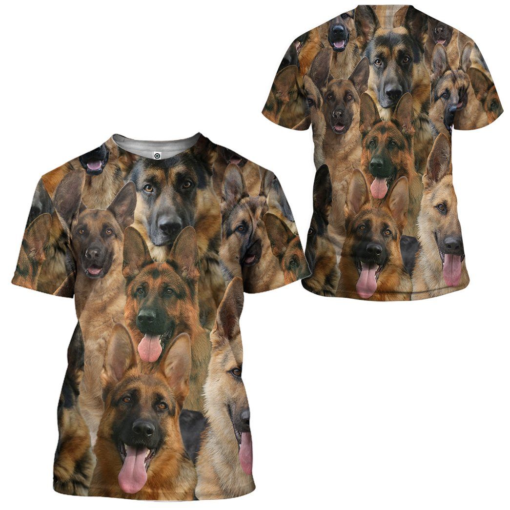 Gearhuman 3D German Shepherd Face Tshirt Hoodie Apparel GK010212 3D Apparel