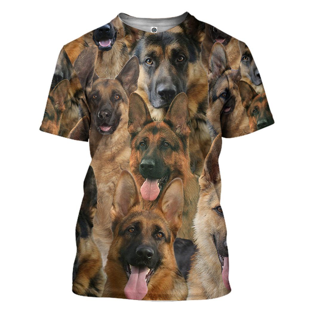 Gearhuman 3D German Shepherd Face Tshirt Hoodie Apparel GK010212 3D Apparel T-Shirt S