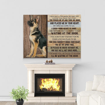 Gearhumans 3D German Shepherd Waiting At The Door Custom Canvas