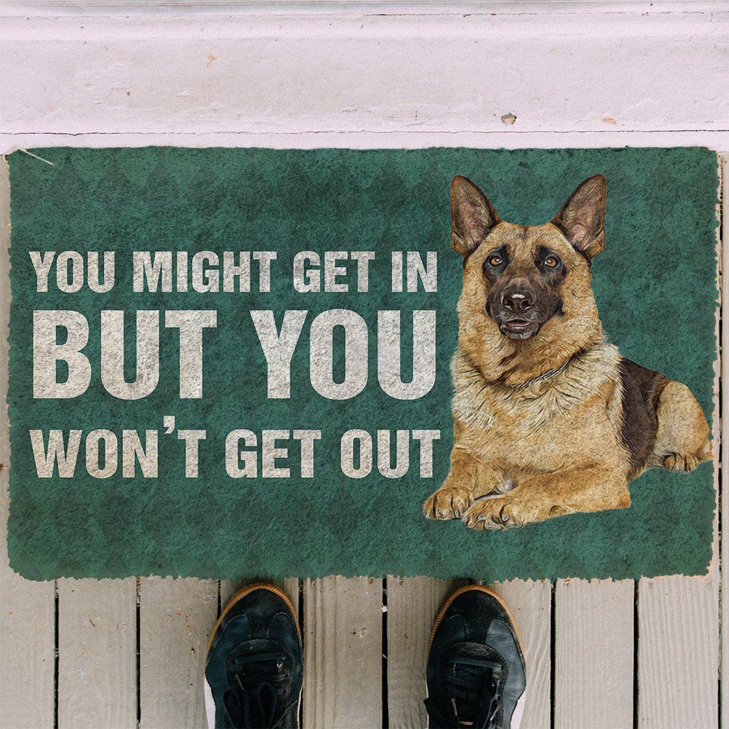 Gearhuman 3D German Shepherd You Won't Get Out Doormat GK260124 Doormat