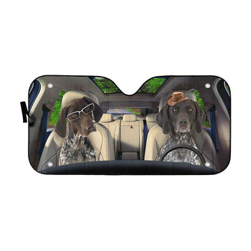 Gearhumans 3D German Shorthaired Pointers Dog Auto Car Sunshade