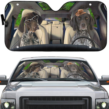Gearhumans 3D German Shorthaired Pointers Dog Auto Car Sunshade