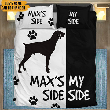 Gearhumans 3D German Shorthaired Pointers Side My Side Custom Name Bedding Set