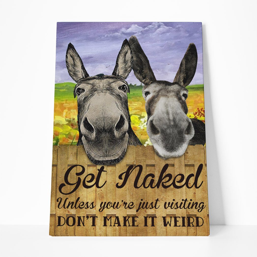 Gearhuman 3D Get Naked Donkey Canvas GB08038 Canvas 1 Piece Non Frame M