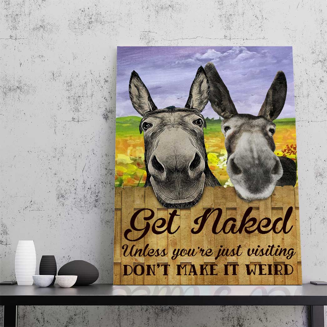 Gearhuman 3D Get Naked Donkey Canvas GB08038 Canvas