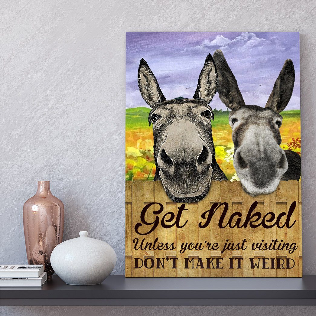 Gearhuman 3D Get Naked Donkey Canvas GB08038 Canvas