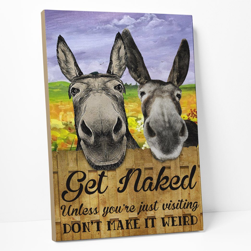 Gearhuman 3D Get Naked Donkey Canvas GB08038 Canvas