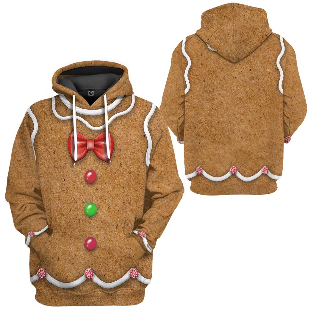 Gearhuman 3D Gingerbread Costume Custom Hoodie Apparel GW07109 3D Apparel 